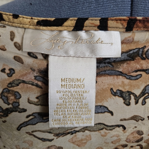 VTG Y2K Tank Top Animal Print Shell Blouse Brown Fitted 90s 1990s 2000s Vintage - Picture 8 of 9